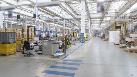 Time-lapse in a modern factory Stock Footage