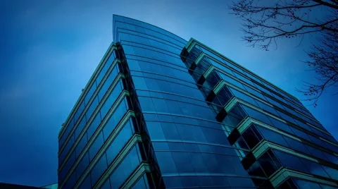 Time lapse of modern glass building Stock-Footage 47010166
