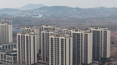 Time-lapse of Modern High-Rise Apartment Buildings in Urban China Stock-Footage 329340861