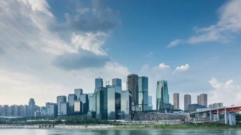 Time lapse of Modern metropolis skyline , Chongqing, China Stock Footage 79453326