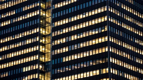 Time Lapse of Modern Office Building at Night Stock Footage 58983635