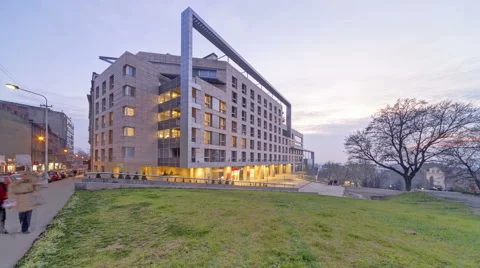 Time lapse of modern smart building Stock Footage 58670325