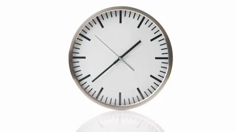 Time lapse on a modern wall watch white clock go forward. clocks shows time.. Stock Footage 272760954