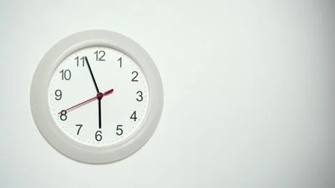 Time lapse on a modern wall watch white clock go forward. clocks shows time.. Stock Footage 272761005