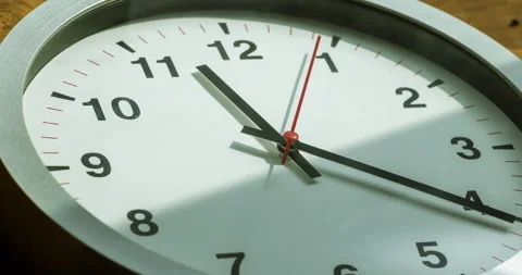 Time lapse on a modern white Clock on white.  Close up Video stock 166851234