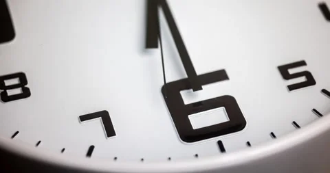 Time lapse on a modern white Clock with black frame Stock Footage 219714728