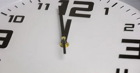 Time lapse on a modern white Clock with black frame Video stock 219714970