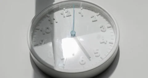 Time lapse on a modern white wall clock. Video stock 152614257