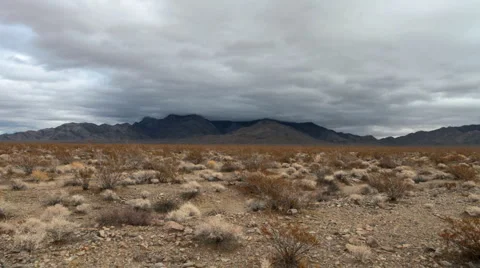 Time Lapse of the Mojave Desert Storm Clouds - Clip  2 Stock Footage 1442798