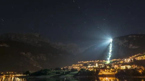 Time lapse on the Molveno sky in a summer night, Trentino - Italy Stock Footage 54205366