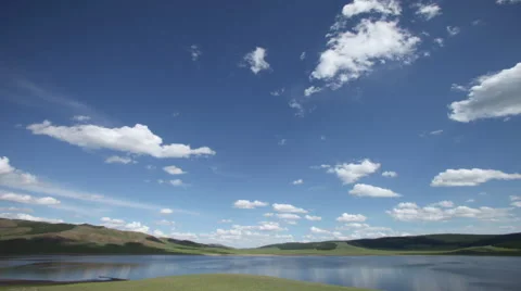 Time lapse. Mongolia. Cloud Prairie Stockbeeldmateriaal 46970766