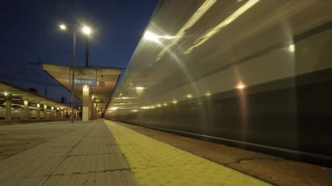 Time Lapse at Monza Station at twilight 스톡 동영상 80448721