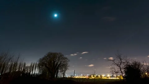 Time Lapse moon and starry night Stock Footage 184551125