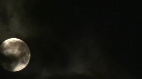 Time-lapse of moon with clouds 4 Stock Footage 87987