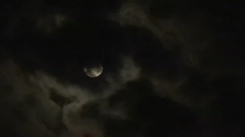 Time-lapse of moon with clouds 5 Stock Footage 87991