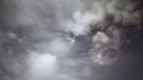 Time lapse of moon-lit clouds moving across a sky with scattered clouds Stock Footage 306541729