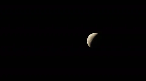 Time lapse moon lunar eclipse on April 4, 2015 Thailand, 4k 4096x2304 clip. 2/3 Stock Footage 48858888