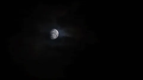 Time lapse - The moon moves in the dark sky Stock Footage 114643148