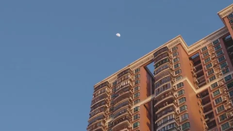 Time Lapse Moon Rise on a blue sky Stock Footage 159195587