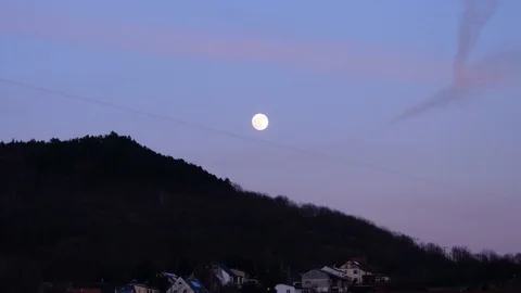 Time Lapse of Moon's Movement, From Evening to Night Stock Footage 85527860