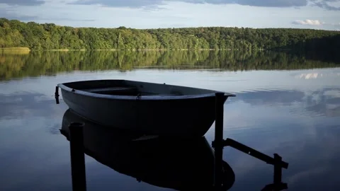 Time Lapse of Moored Rowboat at Caputher See in Caputh Brandenburg Video stock 316985237