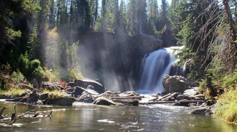 Time lapse Moose Falls Yellowstone National Park Stock Footage 58776066