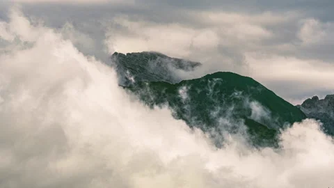 Time Lapse of the morning mists after a rainy and stormy night Stock Footage 166315868