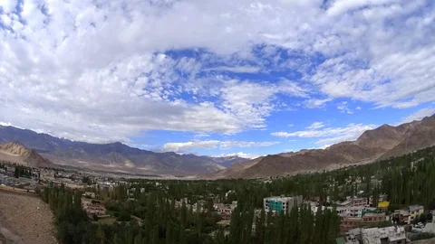 Time lapse morning in the mountain valley town Stock Footage 95321753