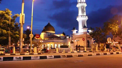 Time lapse of mosque at night Video stock 24866125