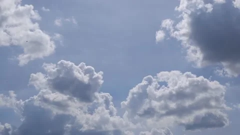 Time lapse motion the clouds are moving fast and birds flying on the sky Stock Footage 134825015