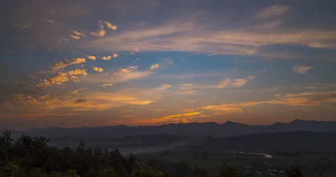 Time-lapse Motion clouds during the evening to dusk sky in Thailand Stock Footage 167149111