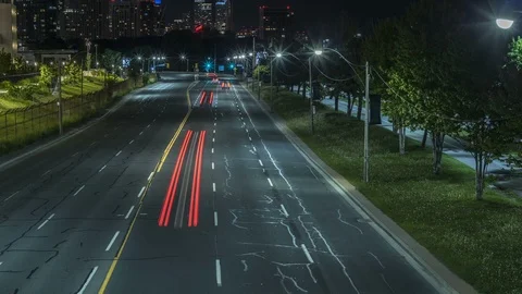 Time lapse Motion Control Highway and Downtown Toronto With CN Tower 2 Stock Footage 90533440