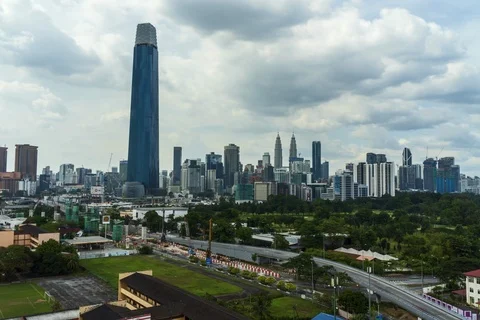 Time lapse motion of Kuala Lumpur city landmark at daylight. Stock Footage 116655113