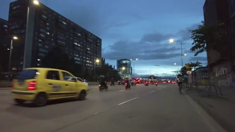 Time lapse motion lapse or POV of Bogota, Colombia during the rush hour, cars Stock Footage 152544729