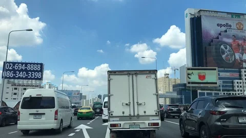 Time lapse, Motion movement with traffic in the city in rush hour, Stock Footage 95538759