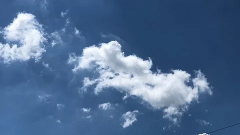Time lapse, Motion movement with white fluffy clouds on blue sky. Stock Footage 95751305