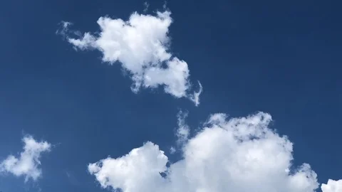 Time lapse, Motion movement with white fluffy clouds on blue sky. Stock Footage 95751319