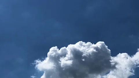 Time lapse, Motion movement with white fluffy clouds on blue sky. Stock Footage 95751367