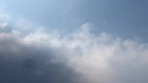 Time lapse, Motion movement with white fluffy clouds on blue sky. Stock Footage 95751749