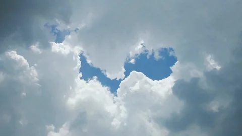 Time lapse motion The Rain cloud are moving fast Covered with bright blue sky Stock Footage 130098781