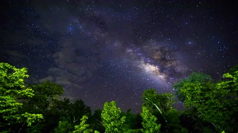 Time Lapse, motion of the stars and milky way Video stock 64622397