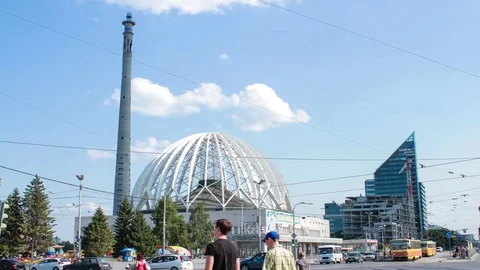 Time lapse motion video about Ekaterinburg city Stock Footage 71693766