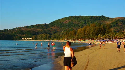 Time lapse in motion of view of the popular beach in thailand Video stock 37118103