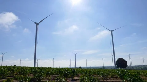 Time-lapse motion of Wind Turbine Stock Footage 76185096