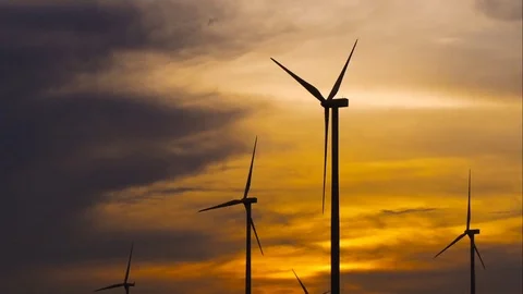 Time lapse motion of Wind Turbine Stock Footage 81265806