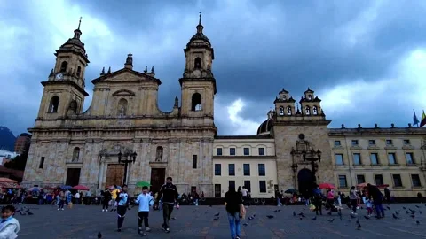 Time lapse of motionlaps of the the Bolivar Square in Bogota Colombia, congress Stock Footage 168274504