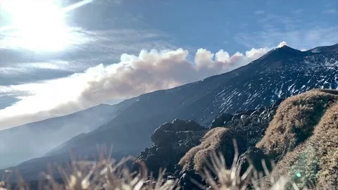Time-lapse  of Mount Etna Stock Footage 168240701