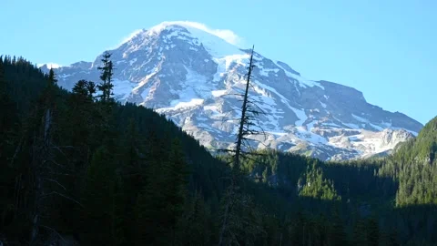 Time-Lapse of Mount Rainier in Mount Rainier National Park, Washington Stock Footage 147959355