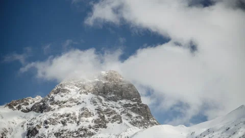 Time Lapse Mountain with Clouds and Snow Alps Alpine Hiking Landscape Peak Video stock 169553884