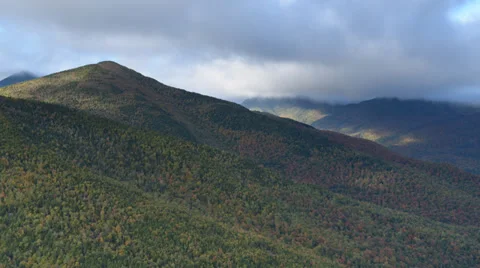 TIME LAPSE of Mountain in the Clouds - Fall Foliage Video stock 33464609